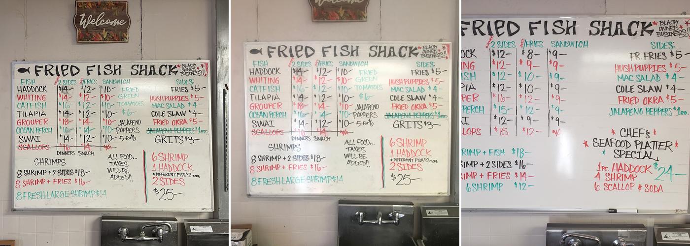 Fried Fish Shack Menu