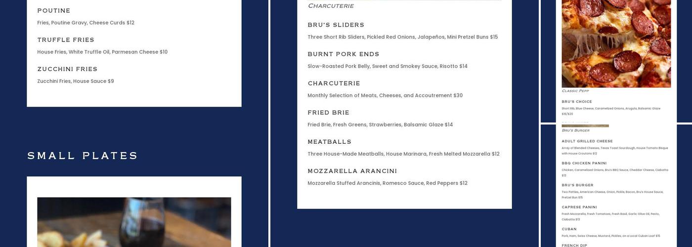 Bru's Public House Menu