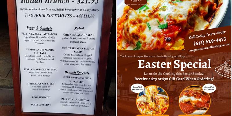 Lasagna Ristorante Huntington Menu