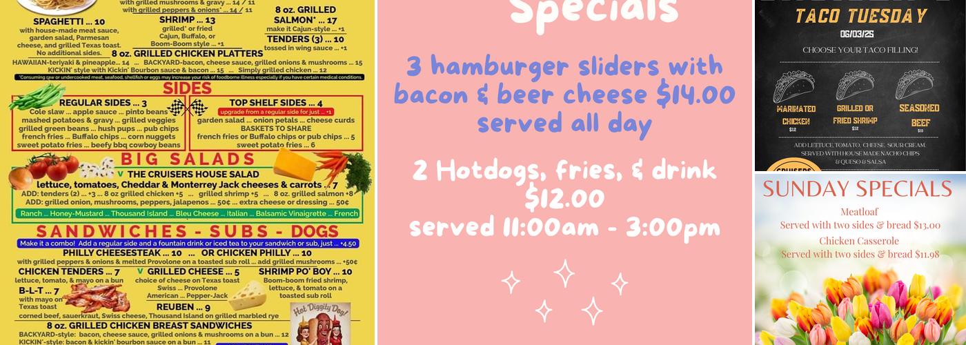 Cruisers American Grill Menu