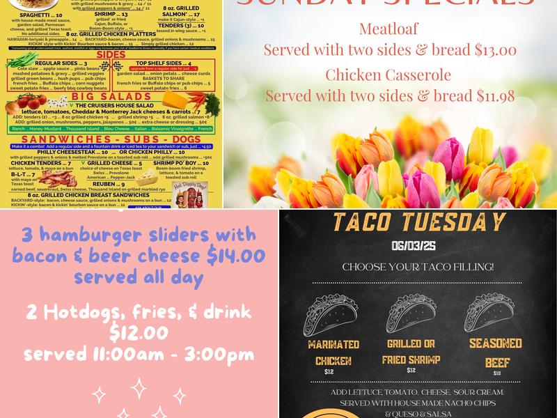 Cruisers American Grill Menu