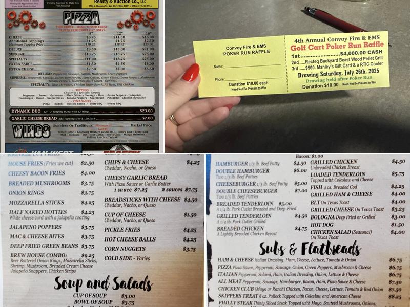 Cheers and Gears Bar and Grill Menu