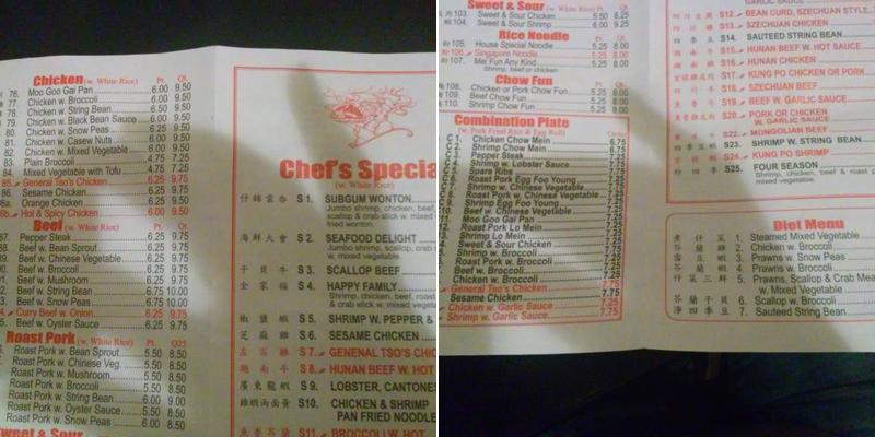 King Striking Menu