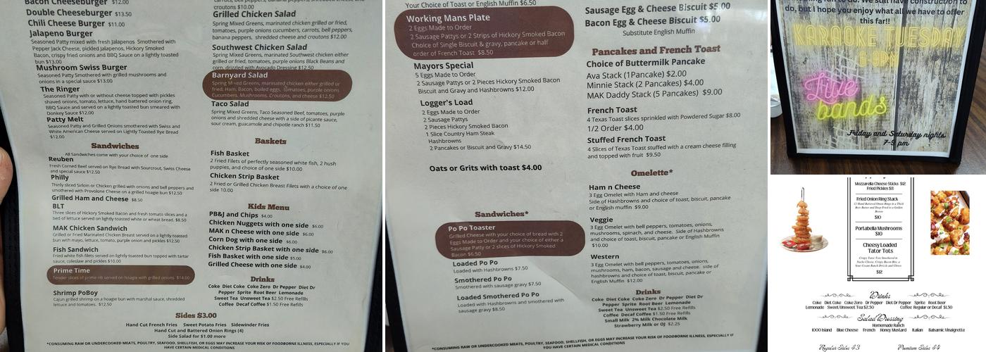 MAK Daddy’s Old Town Meet ‘n Eat Menu