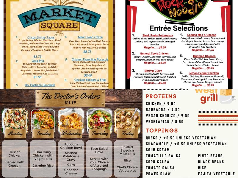 The Bistro at The NEW Center Menu