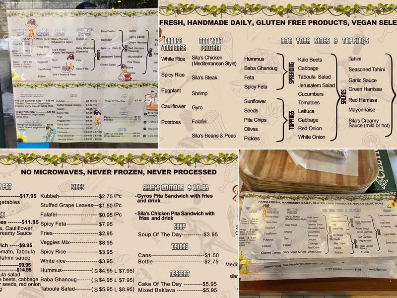 Sila's mediterranean Restaurant Menu