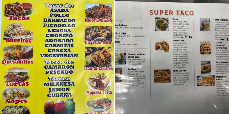 Tienda Mexicana La Estrella Menu