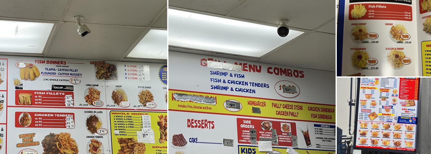 Hooks fish and chicken Menu