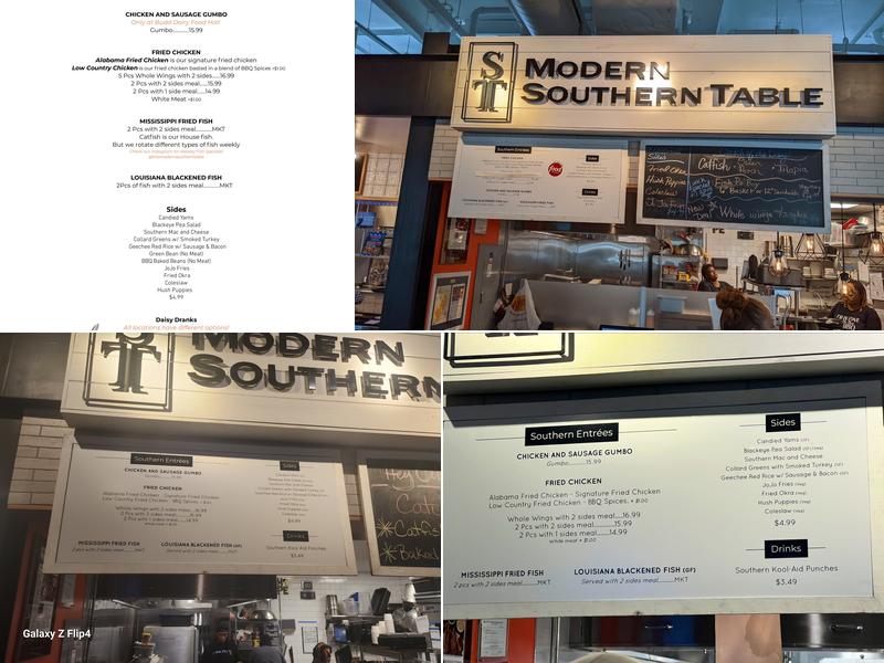 Modern Southern Table Menu