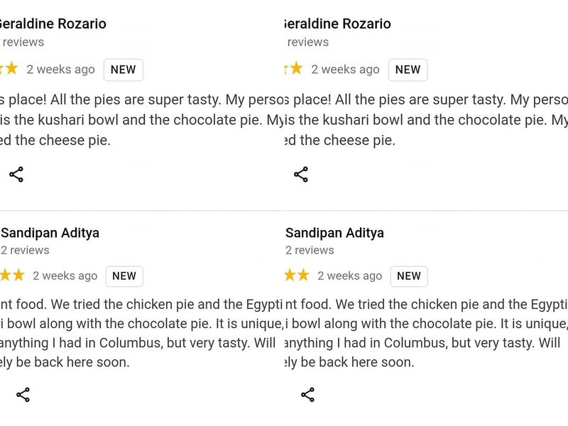 Piez Express Menu