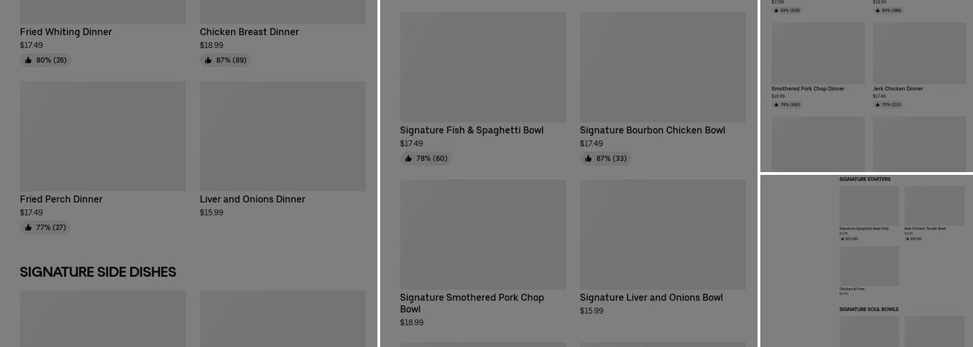 tender love and greens Menu