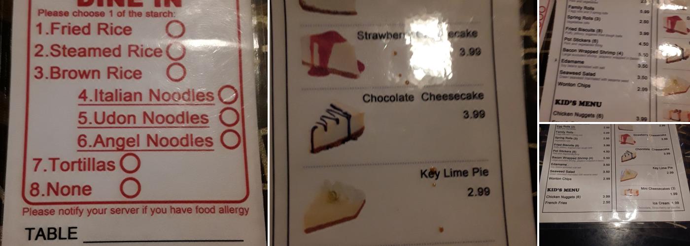 Khan's Mongolian Grill Menu