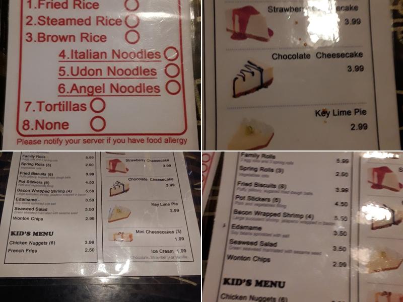 Khan's Mongolian Grill Menu