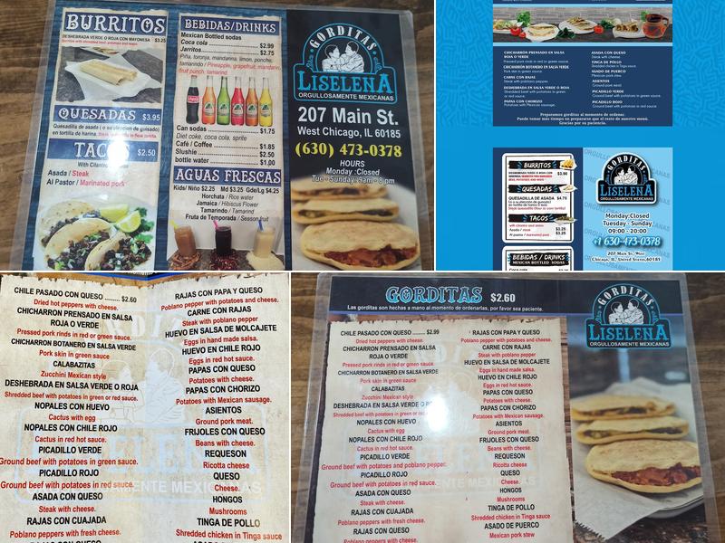 Gorditas Liselena Menu