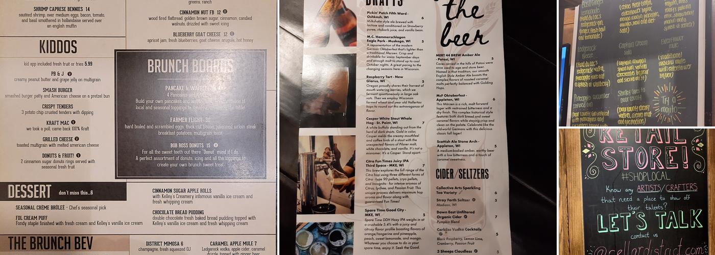 Cellar District Menu