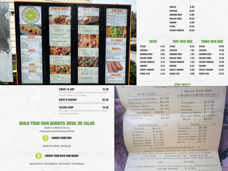 Burrito mariachi Menu