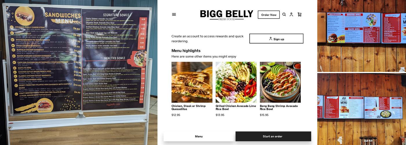 Bigg Belly Menu