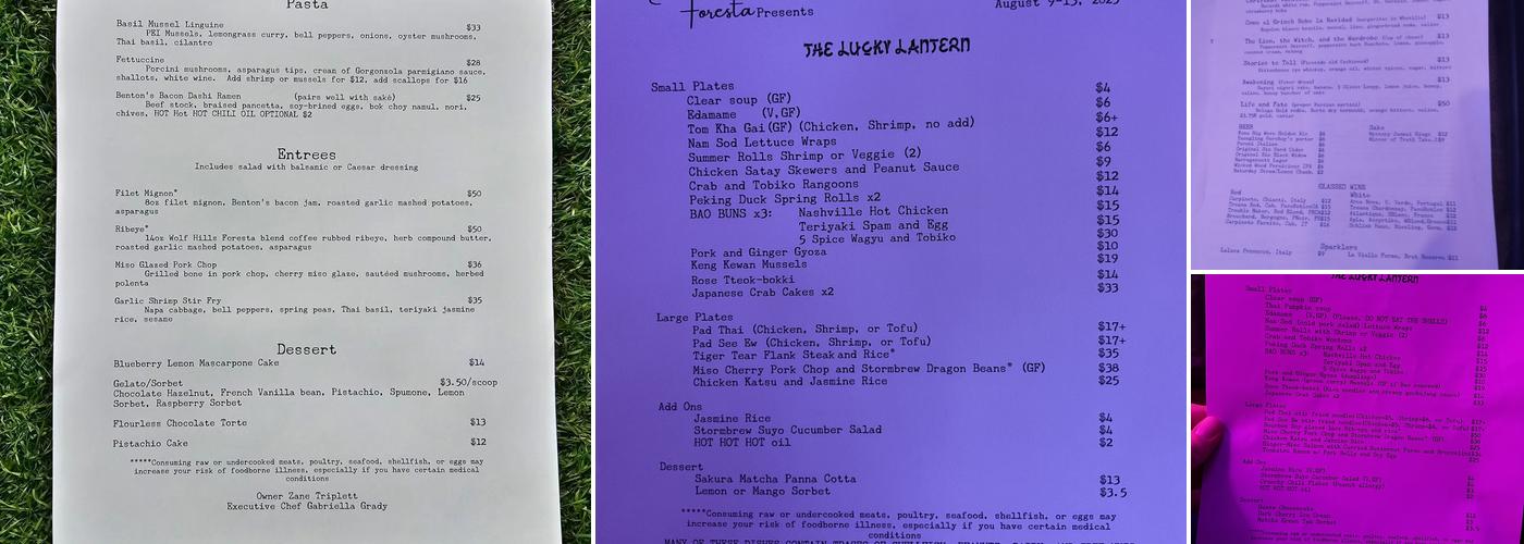 Foresta Menu