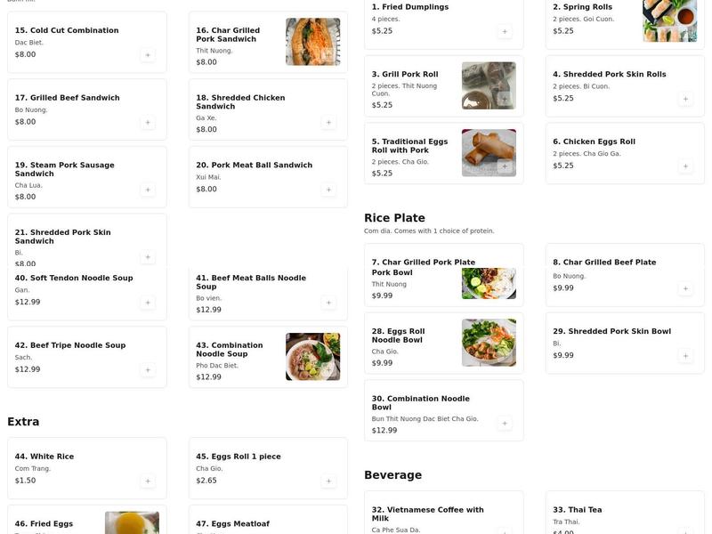 Pho Le Vietnamese Cuisine Menu