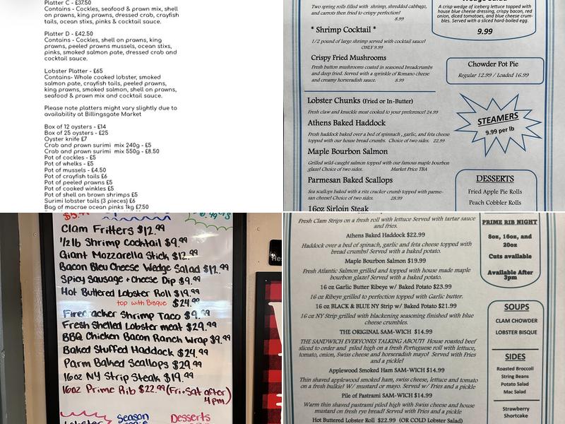 MB's Taste of the Sea Menu