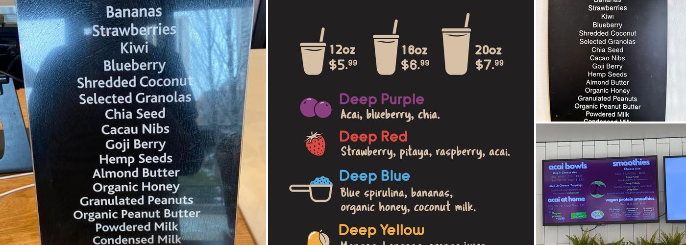 Deep Purpl - Acai Bowls Menu