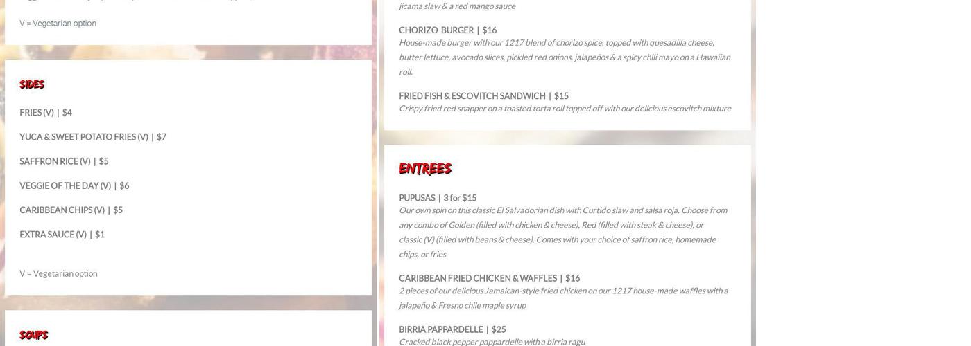 Kitchen 1217 (inside Cloud Kitchen) Menu