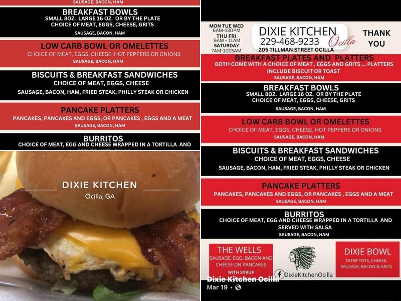 Dixie Kitchen Menu