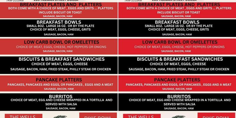 Dixie Kitchen Menu