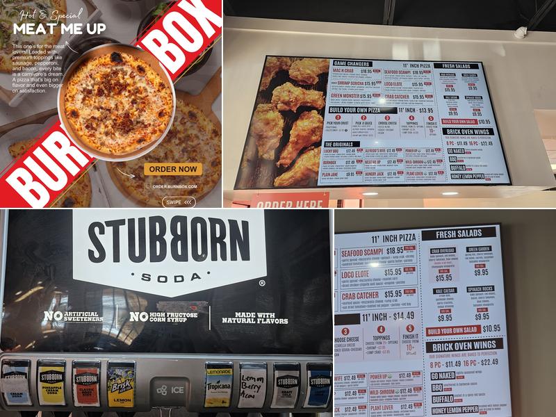 BurnBox Pizza Menu