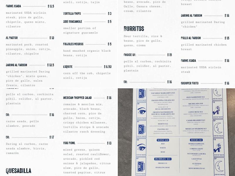 Coyo Taco Menu