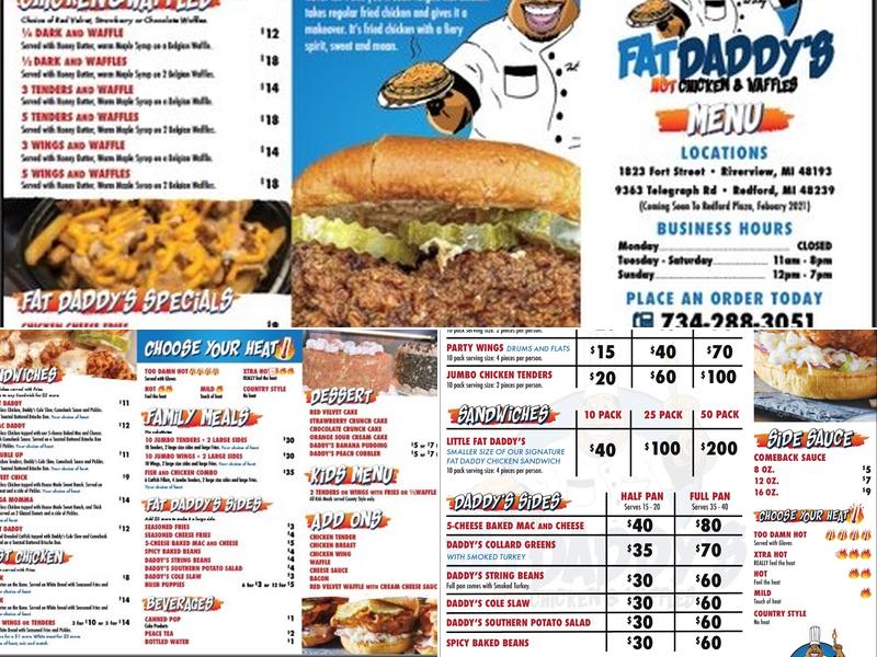 Big Daddy’s Hot Chicken & Fish Menu
