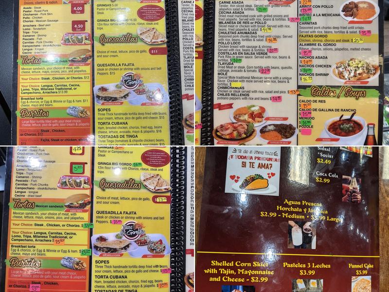 Taqueria Los Gorditos Menu