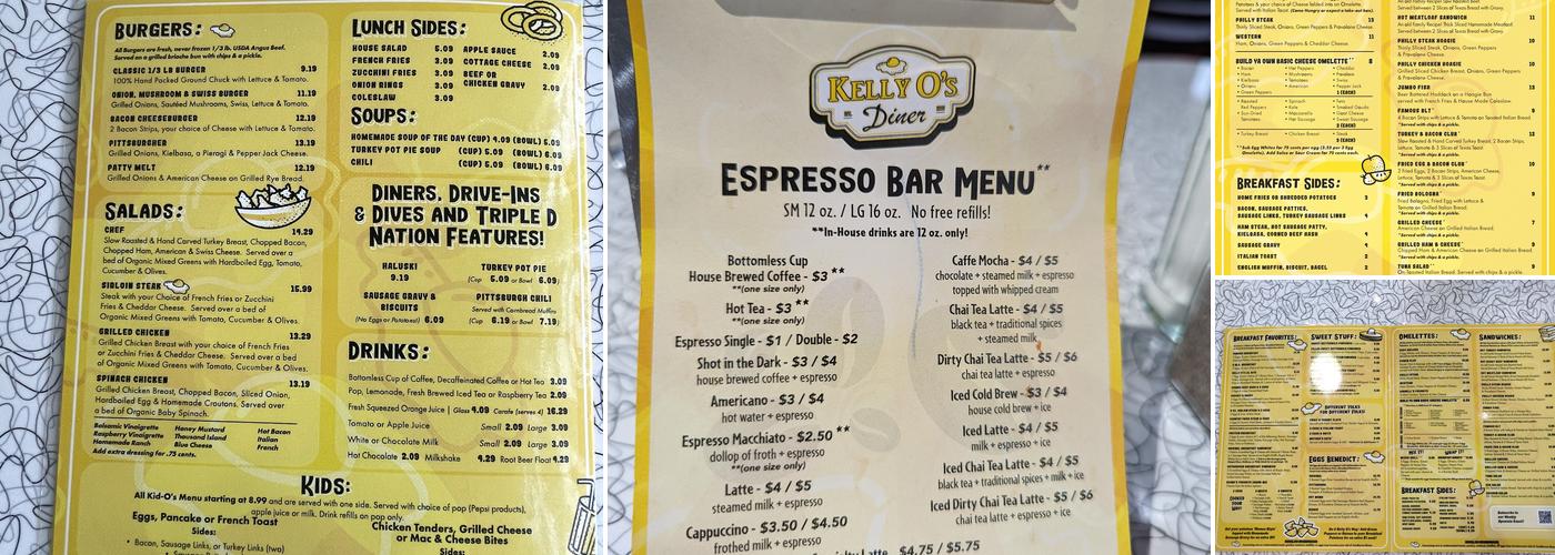 Kelly O's Diner Warrendale Menu