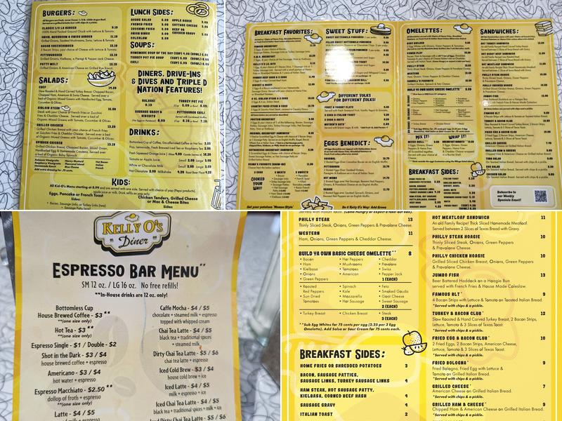 Kelly O's Diner Warrendale Menu