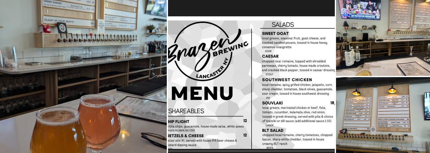 Brazen Brewing Menu