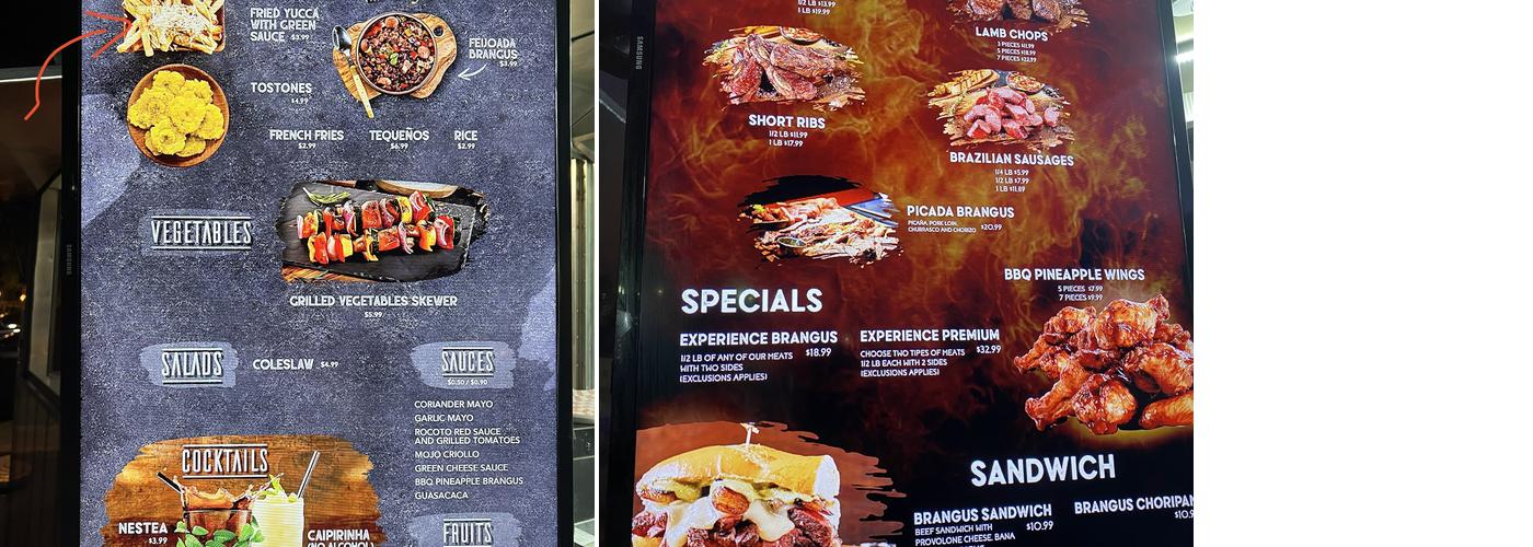 Brangus Brazilian Steakhouse Menu