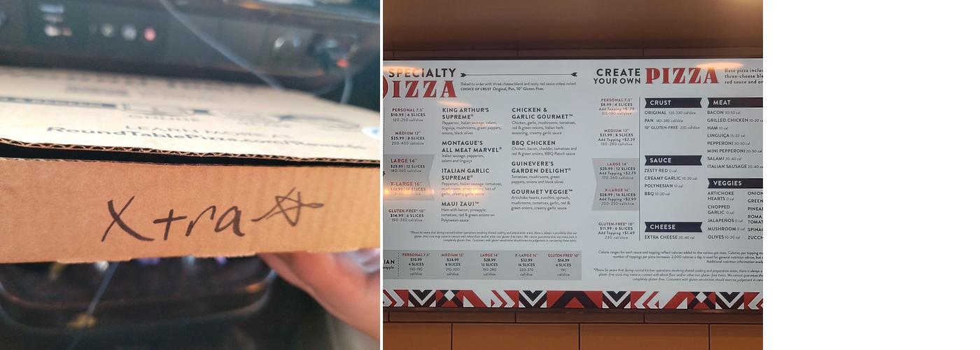 Round Table Pizza Menu