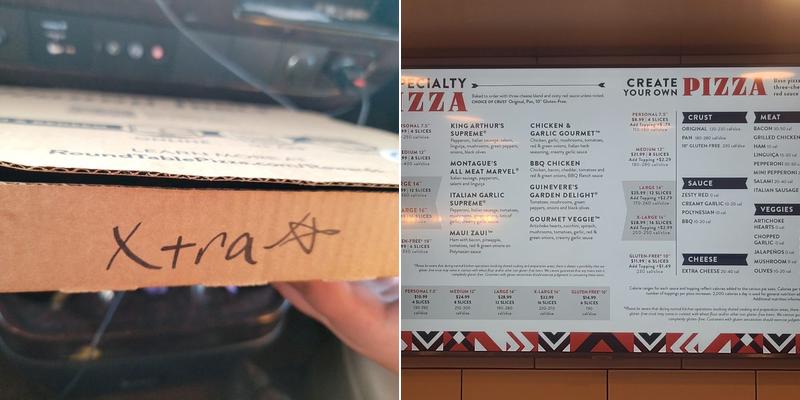 Round Table Pizza Menu