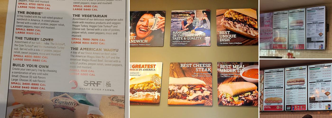 Capriotti's Sandwich Shop Menu