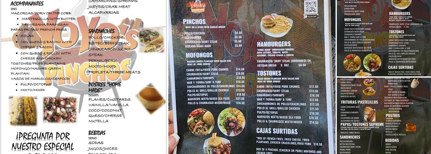 Yoyos Pinchos Tampa Menu