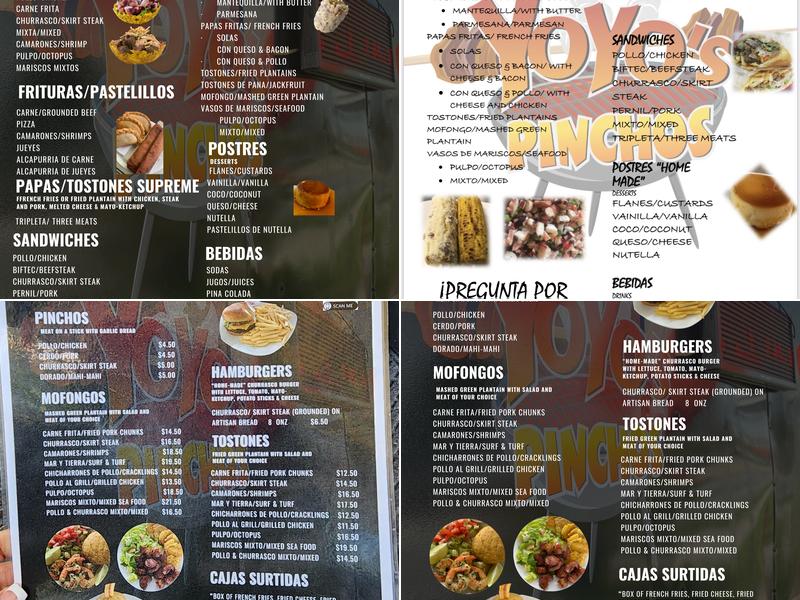 Yoyos Pinchos Tampa Menu