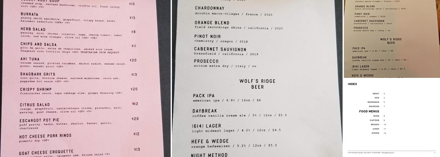 Understory Menu