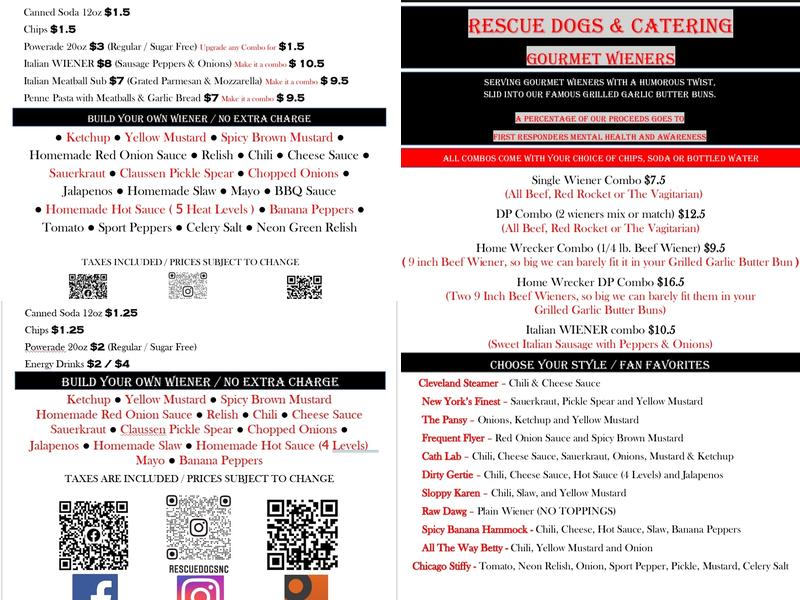 Rescue Dogs & Catering Menu