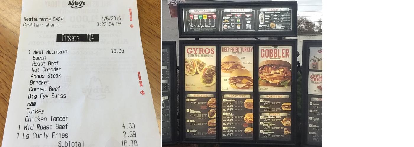 Arby's Menu