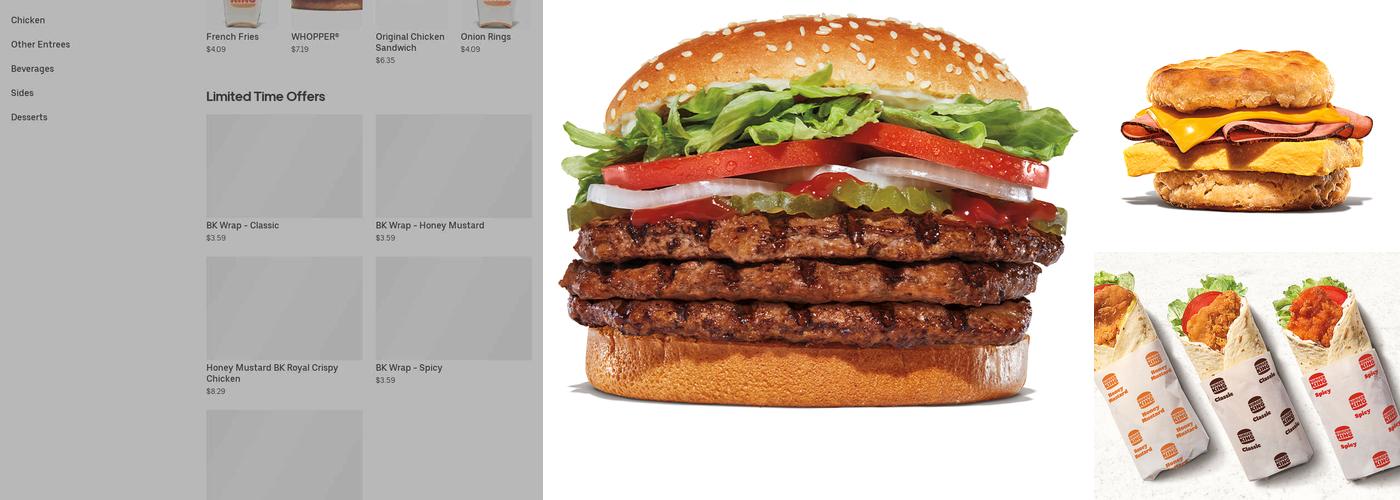 Burger King Menu