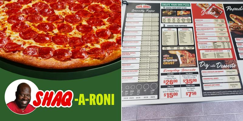 Papa Johns Pizza Menu