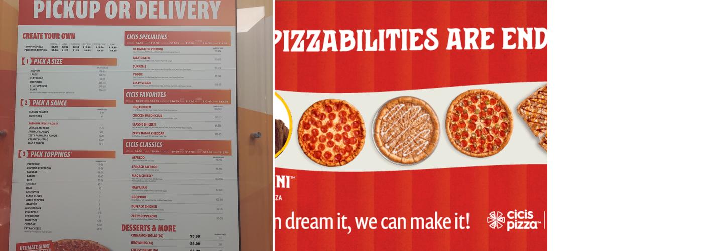 Cicis Pizza Menu