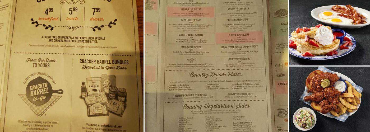Cracker Barrel Old Country Store Menu