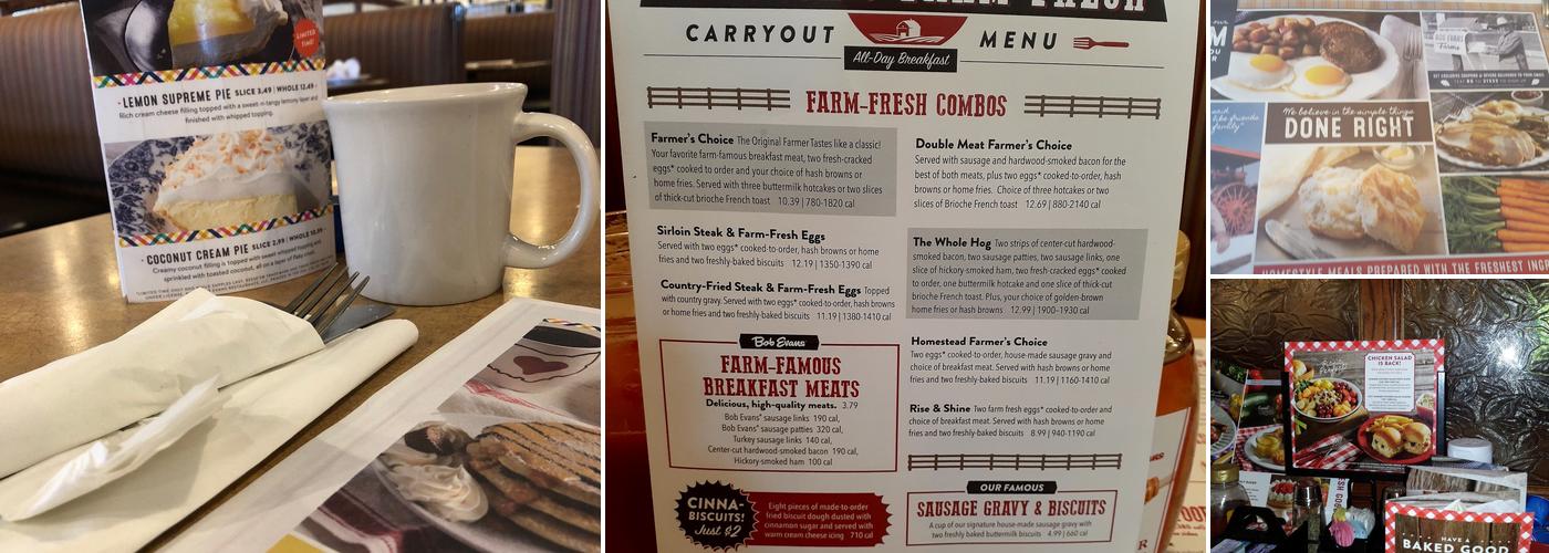 Bob Evans Menu