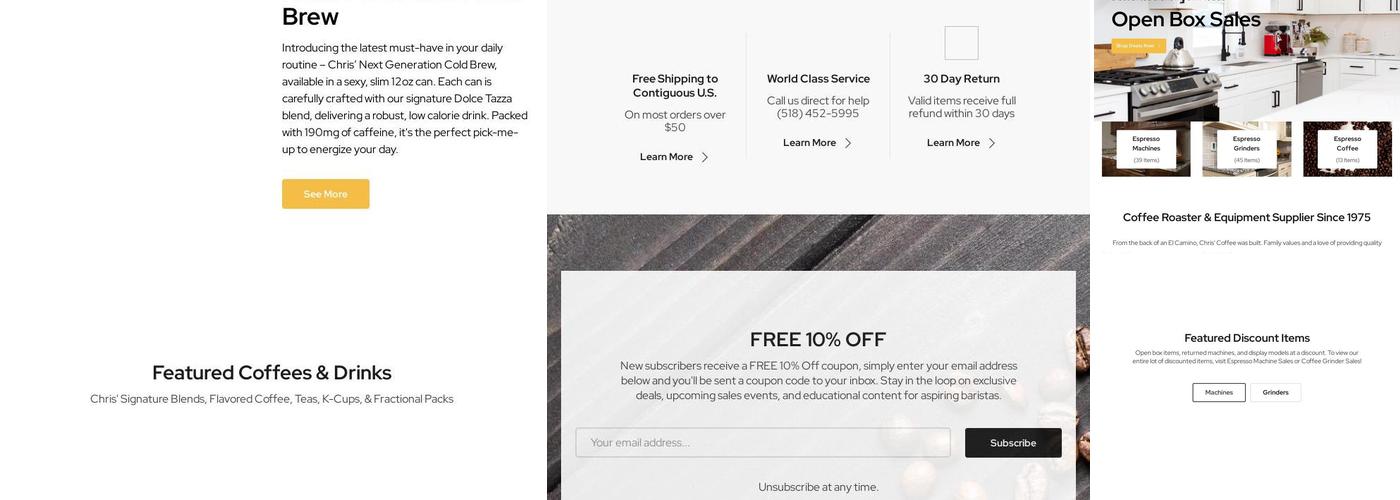 Chris' Coffee Service Menu